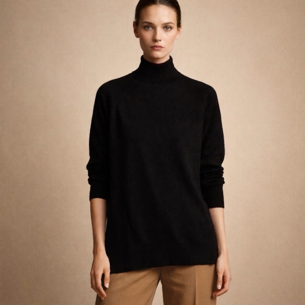 Vila Milano Black Knit Turtleneck Sweater Size Small